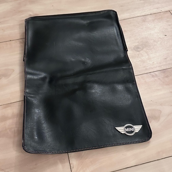 Official MINI COOPER OEM Drivers Manual case holder black EUC! Orange stitching - Picture 3 of 8